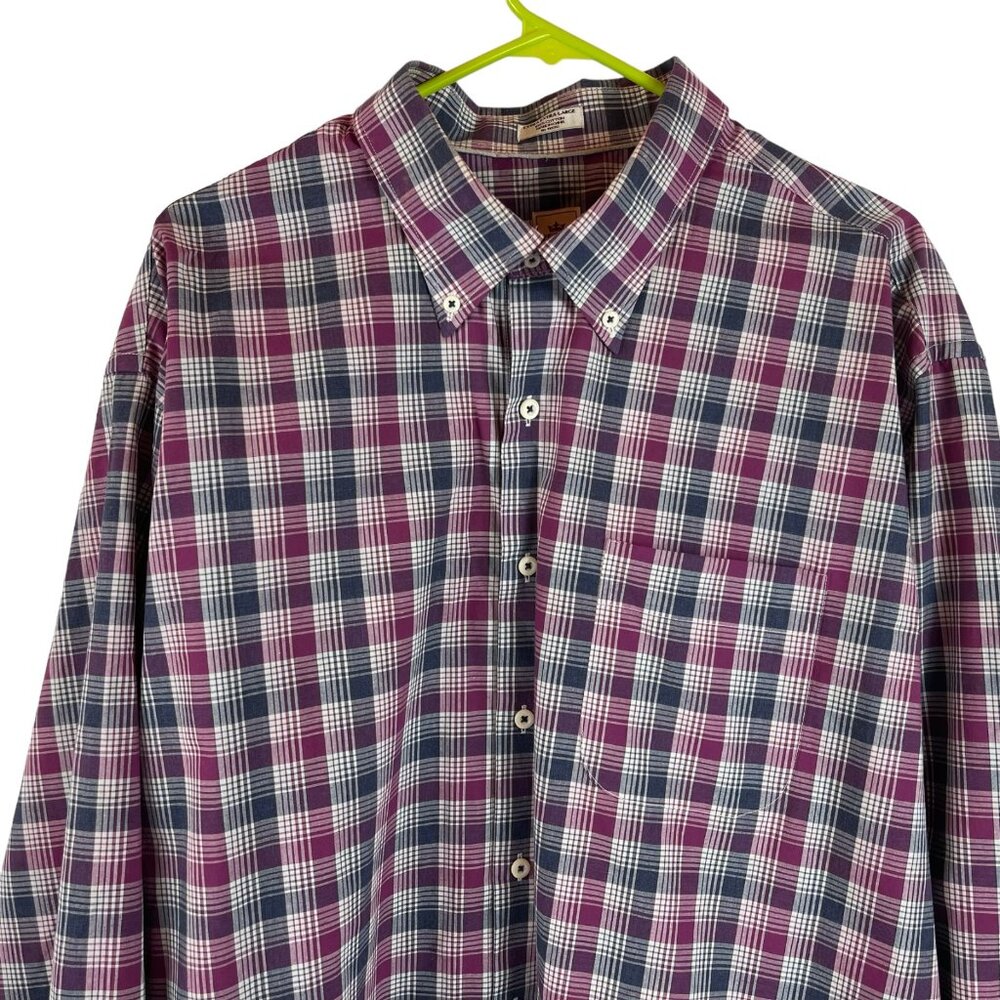 Peter Millar Button Front Shirt Sz 2XL Mens Checks Long Sleeve Pocket‎ - Picture 2 of 5
